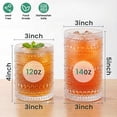 thumbnail image 2 of GPED 14 oz Vintage Hobnail Drinking Glasses and 12 oz Hobnail Glass Cups Set of 8, Embossed Water Tumbler, Beaded Glassware, Highball Glasses for Whiskey, Juice, Water, Beer, 2 of 7