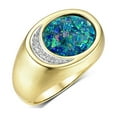 thumbnail image 3 of RYLOS Men's Designer Ring: 14K Yellow Gold with Mosaic Opal and Diamonds - Gold Rings for Men  Size 10, 3 of 6