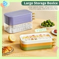 thumbnail image 6 of Stackable Ice Cube Tray Set with Lid & Bin, Ice Trays for Freezer –1S release all the ice cubes, Reusable silicone ice cube trays with lid for Drinks and Cocktails (Purple), 6 of 10
