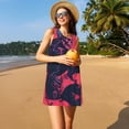 thumbnail image 3 of Fotbe Rock Skull Guitarist Vestido de Verano sin Mangas para Mujer – Vestido Midi Línea A, Estilo Camiseta Floral, Vestido Playero Casual y Fluido, 3 of 7