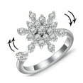 thumbnail image 5 of HEMLBOYW Fashion for Creative Silver Color Ring For Women White Snowflakes Rotatable Rings Adjustable Wedding Party Jewelry Brass + Electrical Stainless Steel, 5 of 6