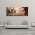 thumbnail image 2 of Lakeside Sunset - 3 Piece Canvas Wall Art Set, 2 of 3