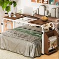thumbnail image 5 of 40cm Adjustable Overbed Table - Tilt Desktop with 360° Wheels & Side Shelf, Height/Length Customizable, 5 of 8