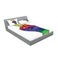 thumbnail image 2 of Ambesonne Colorful Fitted Sheet & Pillow Sham Set, Love in Rainbow Colors, Queen, Multicolor, 2 of 2