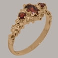 thumbnail image 2 of LBG British Made Real Solid 14k Rose Gold Natural Garnet Womens Anniversary Ring - 33 size options - Size 6.25, 2 of 9