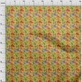 thumbnail image 3 of oneOone Viscose Chiffon Yellow Fabric Palm Tree|Elephant & Dinosaur Sewing Craft Projects Fabric Prints By Yard 42 Inch Wide, 3 of 4