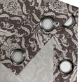 thumbnail image 4 of Ambesonne Damask Grommet Curtain, Wildflowers Leaves Curls, 50" x 72", Dark Brown Cream, 4 of 6