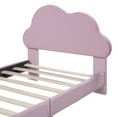 thumbnail image 5 of Twin Size Cloud-Shape Bed, Upholstered Velvet Platform Bed with Cloud-Shaped Headboard, Center Support, Cute Bed Frame for Boys, Girls, Teen, No Box-spring Needed, Pink, 5 of 9