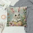 thumbnail image 2 of Shiartex  Happy Easter Hunny Bunny Throw Pillow Covers,  Easter Eggs Rabbit Pink Cushion Case Decoration for Sofa Couch, 2 of 5
