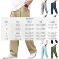 thumbnail image 2 of Rvwovn Men's Cotton Lightweight Wide Leg Pants, Elastic Drawstring Waist Pleated Summer Trousers, 2 of 5
