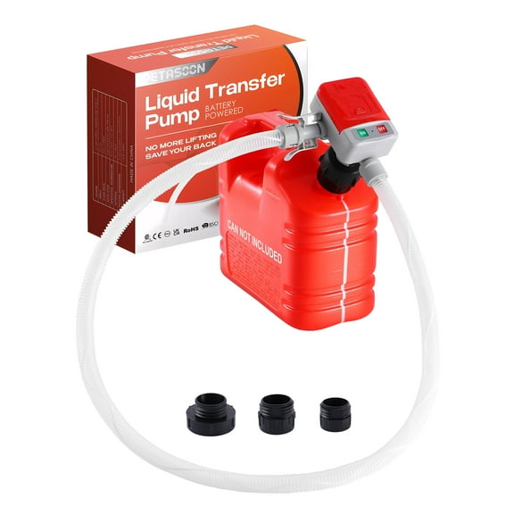 PETASOON Battery Powered Fuel Transfer Pump Auto Stop Electric Gas Can Tank Pump for Gasoline Diesel kerosene Liquid