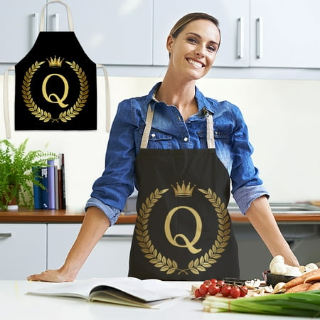 

Tanwpn Linen Kitchen Apron - Letter Printed Cotton Linen Sleeveless Apron Kitchen