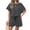 Black, variant on Womens 2 Piece Sets Summer Lounge Sets Striped Short Sleeve Oversized T Shirts Drawstring Shorts Matching Set