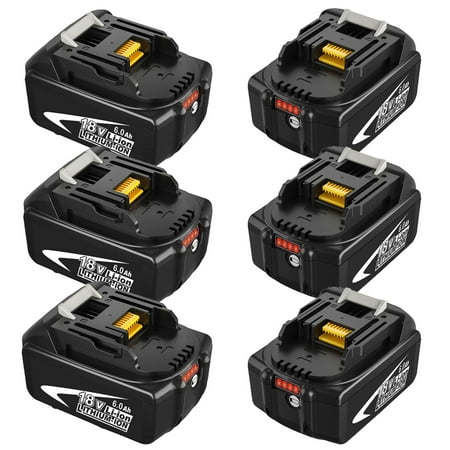 

6 Pack Replacement for Makita 18V Lithium ion Battery BL1860B BL1850B BL1840B BL1830B BL1820 BL1815B LXT400 194204-1