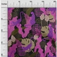 thumbnail image 1 of oneOone Tissu Popeline de Coton Sergé Rouge Violet Moyen Feuilles Tropicales & Léopard Matériel de Robe Tissu Imprimé Tissu au Mètre 56 Pouces de Large, 1 of 4