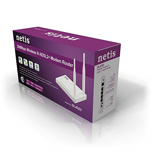 Netis DL4323 300Mbps High-Speed Wireless ADSL2 and Modem Router Combo | 4-Port NAT Wireless N Access Point with Gain Antenna - Walmart.com