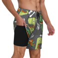 thumbnail image 3 of Gaeub Cartoon Dinosaurs Mens Swim Trunks Stretch Beach Shorts Quick Dry for Men Swim Shorts Swimwear with Pockets- Small, 3 of 9