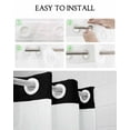 thumbnail image 5 of No Hook Shower Curtain with Snap-in Liner, Black Grey Waterproof Fabric Bathroom Curtains, Geometric Chevron Print Wavy Striped White Bath Curtains & Mesh Top Window Stand Up Stall 36"x72", 5 of 6