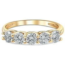 Pompeii 1Ct T.W. Five Stone Diamond Wedding Ring 14k White or Yellow Gold Lab Grown