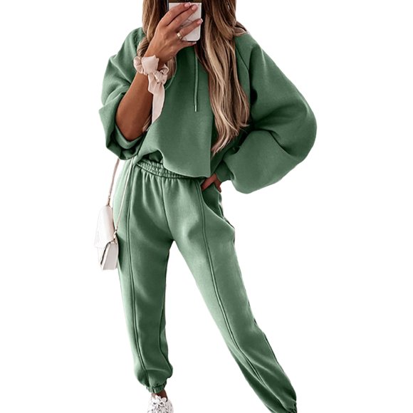 Conjunto de chándal de 2 piezas para mujer, de forro polar, para entrenamiento, para correr