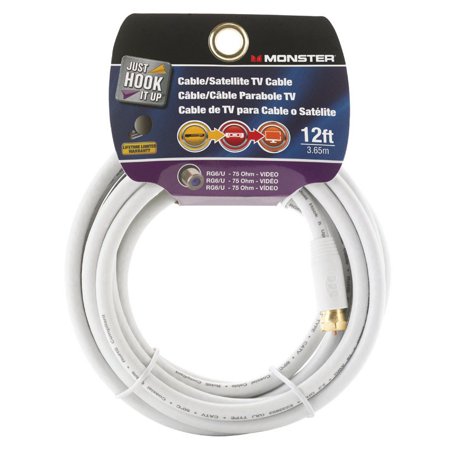 - Monster Cable Video Coaxial Cable Digital 75 Ohm 12 ' Carded