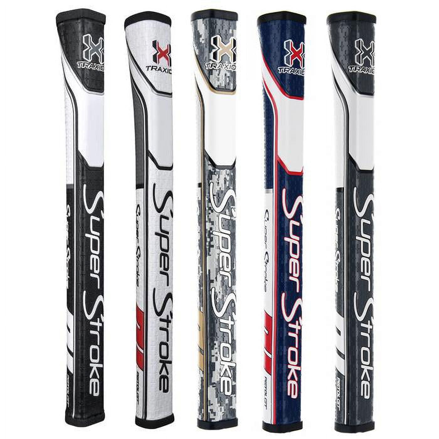 (071130) SuperStroke Traxion Pistol GT Tour Golf Putter Grip, Red/White/Blue Pistol GT Tour
