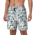 thumbnail image 1 of Fotbe Vintage Blue Floral Traje de Baño para Hombre – Shorts de Natación de Secado Rápido con Forro y Bolsillos-Medium, 1 of 6