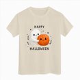 thumbnail image 5 of CAUYDY Toddler Pajama Girls Halloween Short Sleeve Top Sleepwear Cute Pumpkin Ghost Print Kids Loungewear Sizes 1-2 Years, 5 of 6