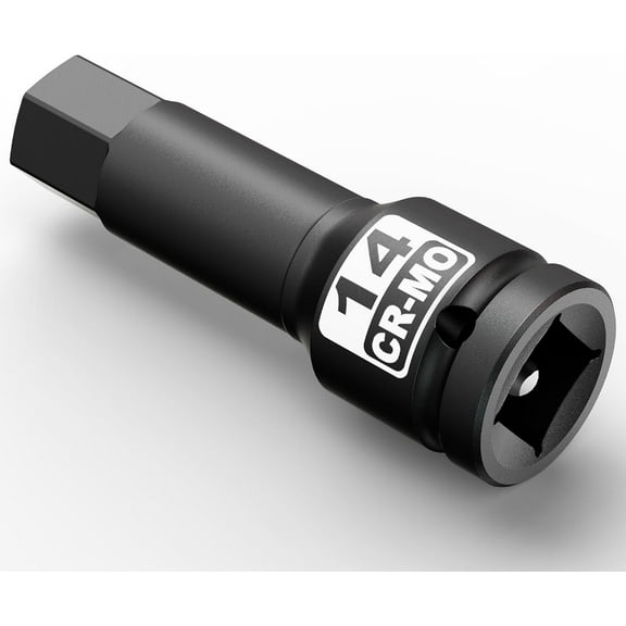 GHRTGR-1/2-Inch Drive 14 mm Hex Impact Bit Socket, H14 Allen Bit Socket, Metric, Premium Cr-Mo Steel, for Automotive or Electrical Work