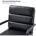 thumbnail image 6 of Faux Leather Home Office Chair, Swivel Task Desk Chair with Padded Cushion, Black, 6 of 8