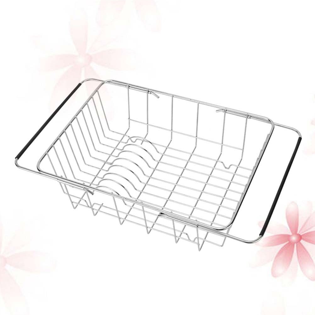 Troglfold dish drainer Stainless Steel Sink Drain Basket Expandable Dish Drying Rack Rustproof Dish Drainer Kitchen Utensil (Arch Net),13.58"X9.84"X4.41"