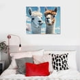 thumbnail image 5 of Orinice Llamas Clouds Blue Background Fine Art Aesthetic Poster & Print Wall Painting Canvas Print Living Room Bedroom Home Office Wall Decor 20x16in, 5 of 6