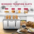 thumbnail image 5 of Toaster 4 Slice, SEVENTH Stainless Steel Extra-Wide Slot Toaster, 6 Toasting Color Settings, Auto Pop-Up Toaster with Bagel/Defrost/Cancel Function, Toaster with Removable Crumb Trays, Silver, J2736, 5 of 9