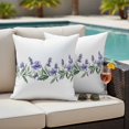 thumbnail image 5 of Spring Pastoral Floral Pillow Covers 2 Pack Watercolor Purple Flowers Pillowcase Waterproof Outdoor Throw Pillow Cover for Patio Garden Square Cushion 24”x24”, 5 of 9