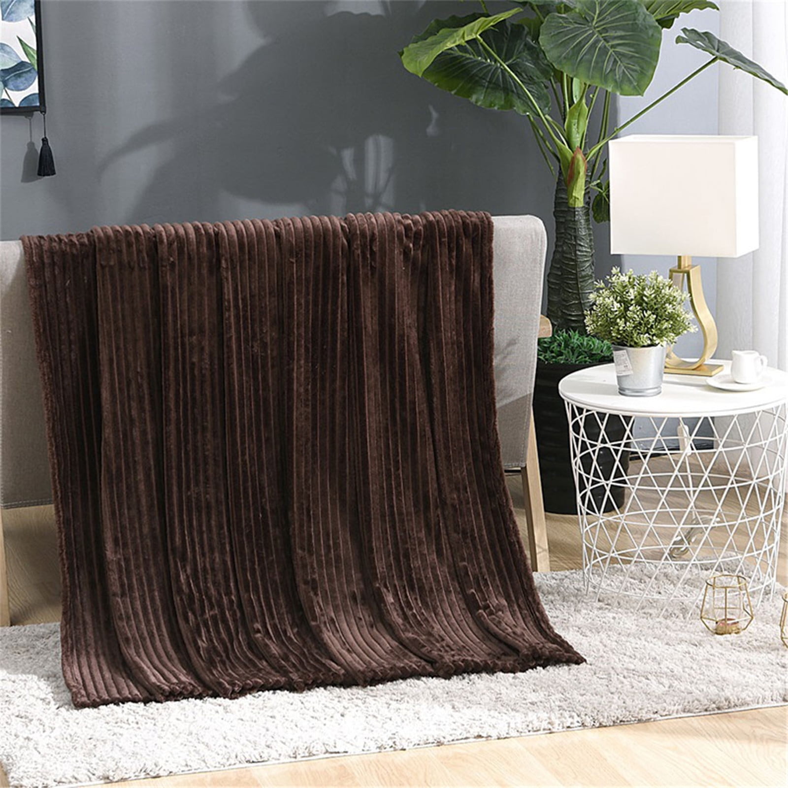 Agiferg 39x59inch Flannel Blanket Soft Warm Cozy Bed Blanket Plush Sofa Throw Blanket Gray