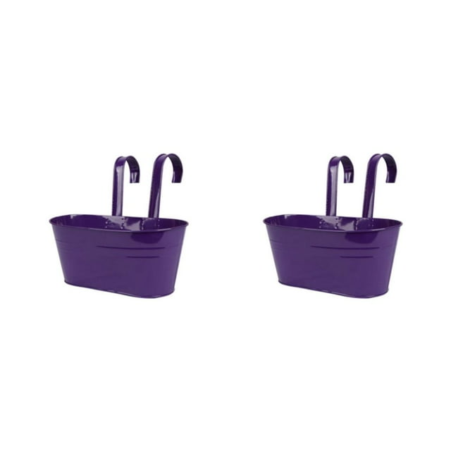 Ruiboury Detachable Hanging Flower Pot. Strong And Lightweight For Easy Gardening Multipurpose Fence Planters Purple 2Set