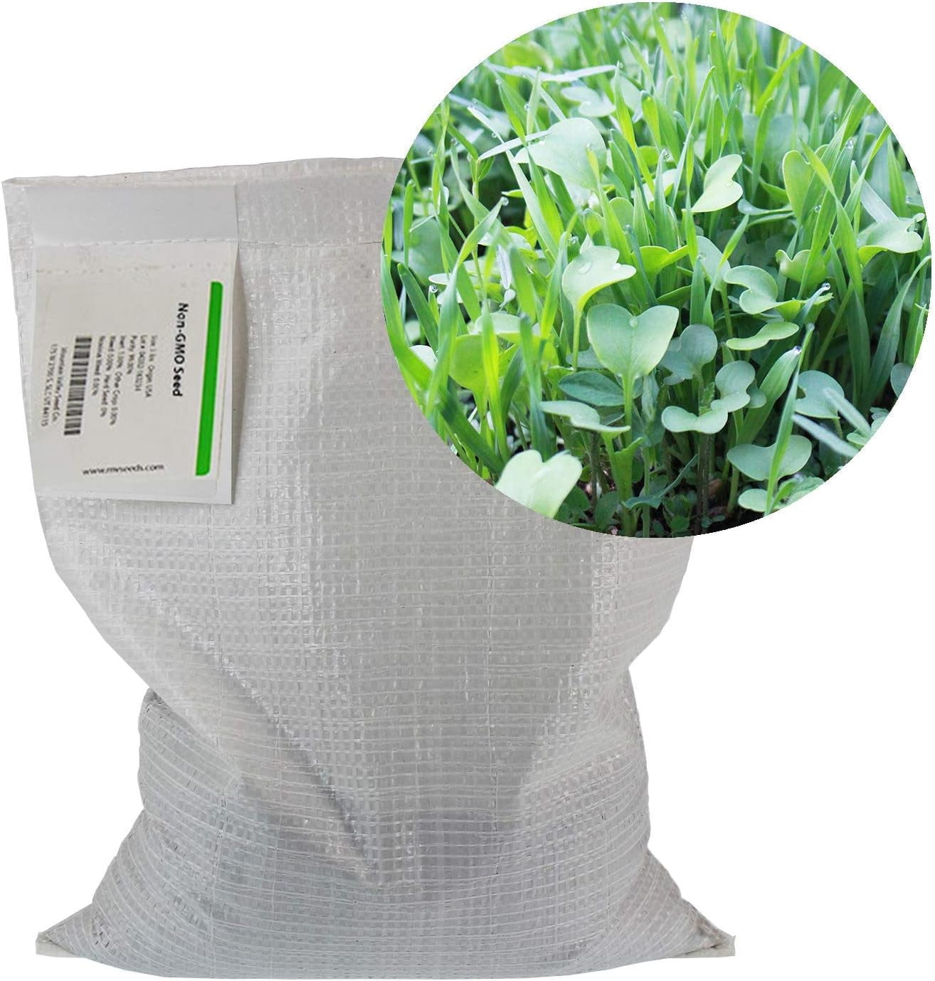 Garden Cover Crop Mix Seeds - 5 Lbs - Blend of All Purpose Gardening Cover Crop Seeds: Hairy Vetch, Daikon Radish, Forage Collards, Triticale, More