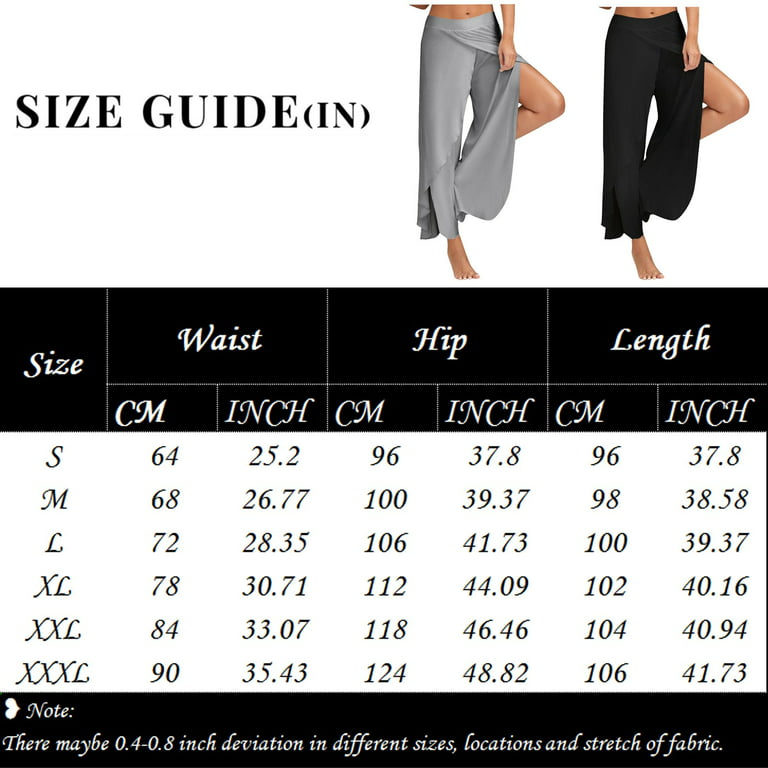Mlqidk Women's Yoga Pants Plus Size Side Slit Ruffle Long Loose Wide Leg  Flowy Trouser,Red XL