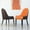 Orange+Dark Brown, variant on PU-Filled 2-Chair Dining Set | Ideal for Modern Living Rooms, Breathable Upholstery | Solid Wood Legs, Diamond Back | Easy to Clean, High Weight Capacity