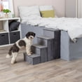 thumbnail image 3 of TRIXIE 4-Step Foldable Velour Pet Stairs with Storage, Gray, 3 of 8