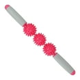 thumbnail image 3 of Rodillo de masaje muscular de 3 bolas, palo de yoga, masaje corporal, relajación, color rosa y rojo, 3 of 14
