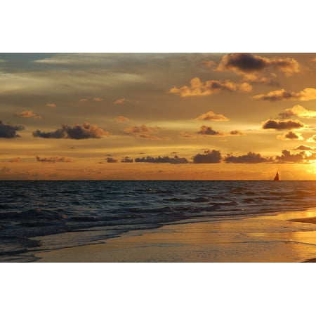 Canvas Print Florida Siesta Key Sunset Beach Stretched Canvas 10 x