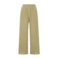 thumbnail image 5 of Cotton Linen Pants for Women Elastic Wasit Wide Leg Palazzo Lounge Pants Summer Casual Loose Trousers with Pockets, 5 of 9