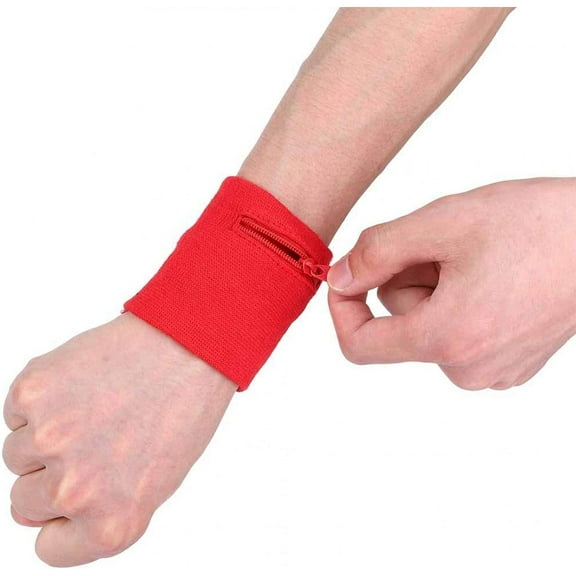 Sports Wristband, Zipper Workout Wallet Gym Wrist Bag Breathable Pocket for Running Cycling Sports Keys Storage