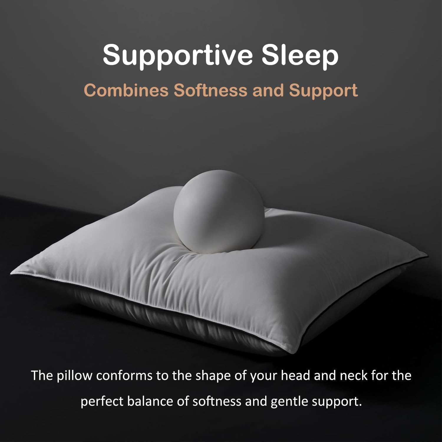 HYVIF Down Pillows，Bedding Luxury Down Pillow King Size，100% Cotton Shell Pillow Support for All Sleep Styles，Set of 1