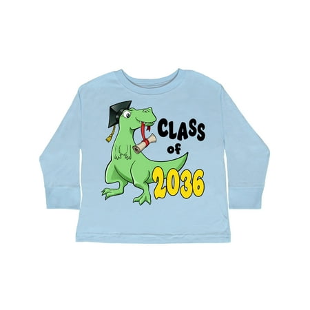 

Inktastic Class of 2036 Green Dinosaur with Cap and Diploma Gift Toddler Boy or Toddler Girl Long Sleeve T-Shirt