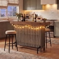 thumbnail image 1 of U_Style-CA 3-in-1 Dining Table, Counter Height Table & Bar Table with Wine Storage,Modern Top Kitchen Island Table with Footrest and 2-Tier Wine Rack, Suitable for Dining Room, Kitchen & Home Bar, 1 of 28