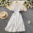 thumbnail image 5 of Nouvelle Robe Printemps Été Col POLO Boutonné Slim Mi-Longue Design Creux Premier Amour Robes, 5 of 5