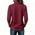 thumbnail image 4 of Trgacdwlo Polo Shirts Women Lapel Collared Button 3/4 Sleeve Blouses for Women Breathable Business Casual Blouses for Women Dressy Casual, 4 of 5