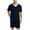Navy Blue, variant on YYDGH Men's 2 Piece Pjs Sets Short Sleeve V Neck T Shirt and Elastic Waist Shorts Sets Casual Summer Loose Fit Loungewear Tracksuit